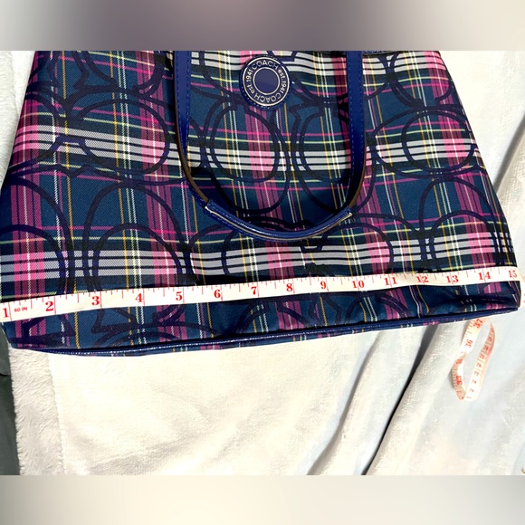 Plaid coach print shoulder bag - Picture 10 of 11
